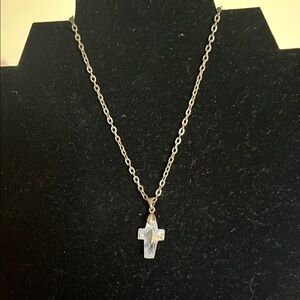 Elegant Crystal Cross Pendant Necklace